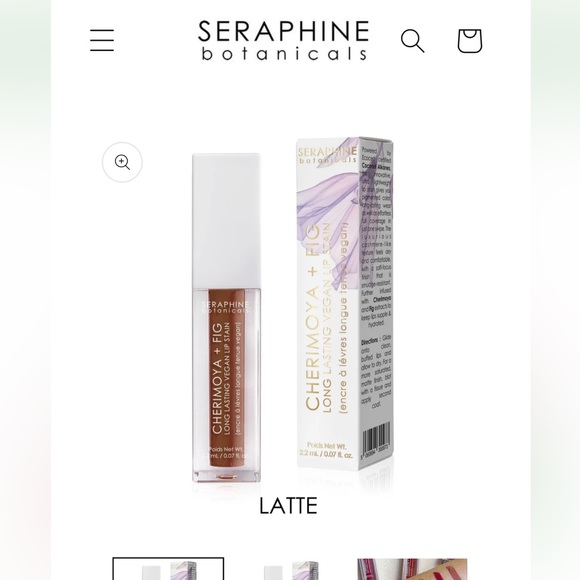Seraphine Botanicals Cherimoya + Fig Long Lasting Vegan Lip Stain 2.2ml inLATTE - Picture 7 of 7